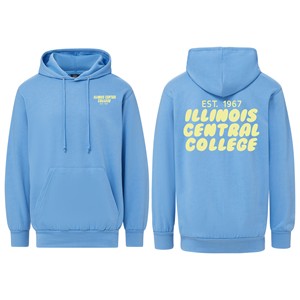 SWEATSHIRT HOODED BUBBLE PUFF YELLOW TEXT